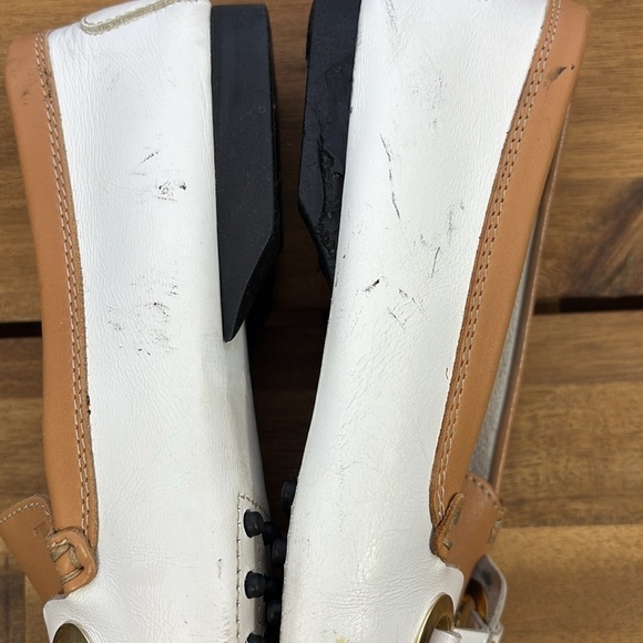 TOD’S White and Tan Driving Shoes Size 38.5 / 8.5 - Picture 7 of 8